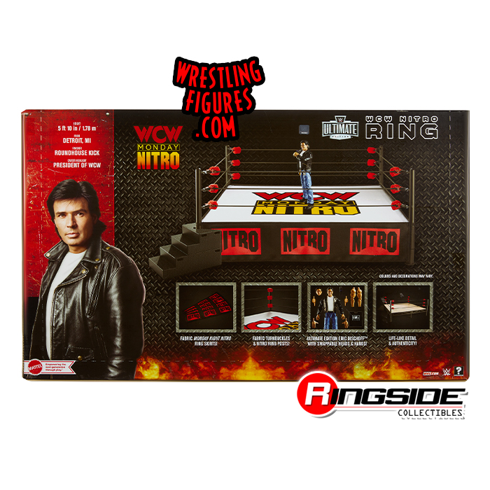 WCW Nitro Real Scale Wrestling Ring Playset w/ Eric Bischoff Ultimate Edition Exclusive Figure image