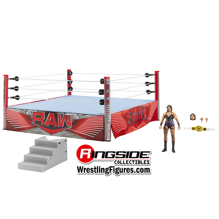 WWE Raw Real Scale Wrestling Ring Playset w/ Rhea Ripley Ultimate Edition Exclusive Figure image