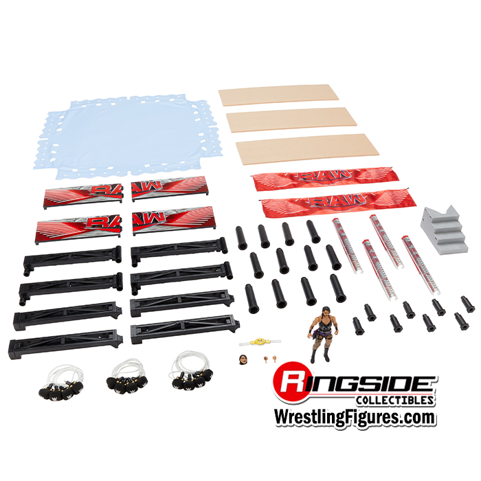 WWE Raw Real Scale Wrestling Ring Playset w/ Rhea Ripley Ultimate Edition Exclusive Figure image
