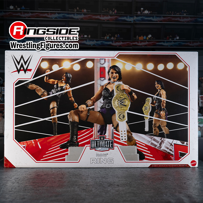 WWE Raw Real Scale Wrestling Ring Playset w/ Rhea Ripley Ultimate Edition Exclusive Figure image