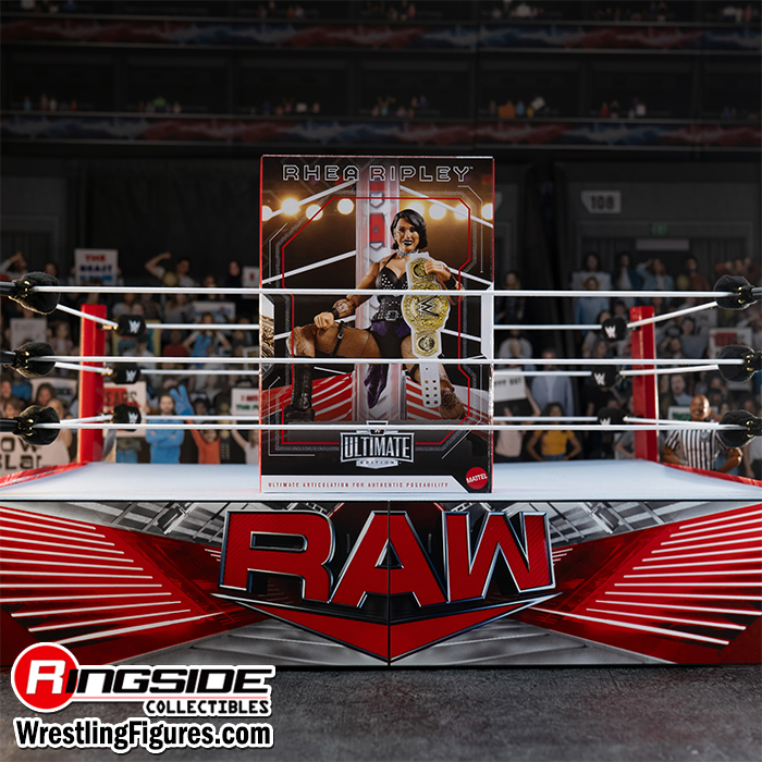 WWE Raw Real Scale Wrestling Ring Playset w/ Rhea Ripley Ultimate Edition Exclusive Figure image