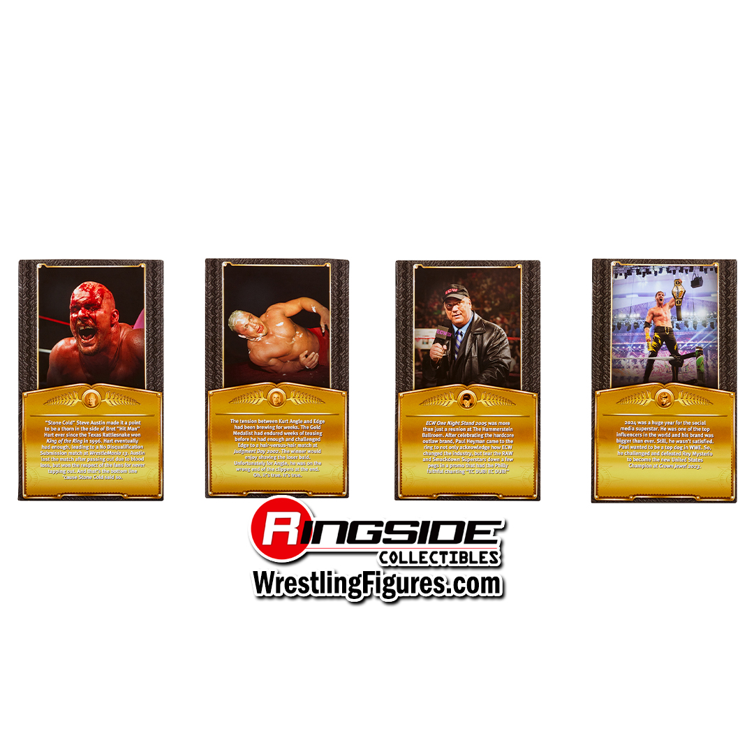 WWE Defining Moments 4-Pack (Stone Cold, Heyman, Logan Paul & Kurt Angle) - Ringside Exclusive image